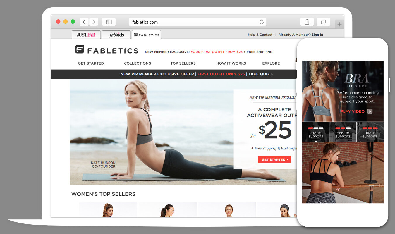 Fabletics checkout flow