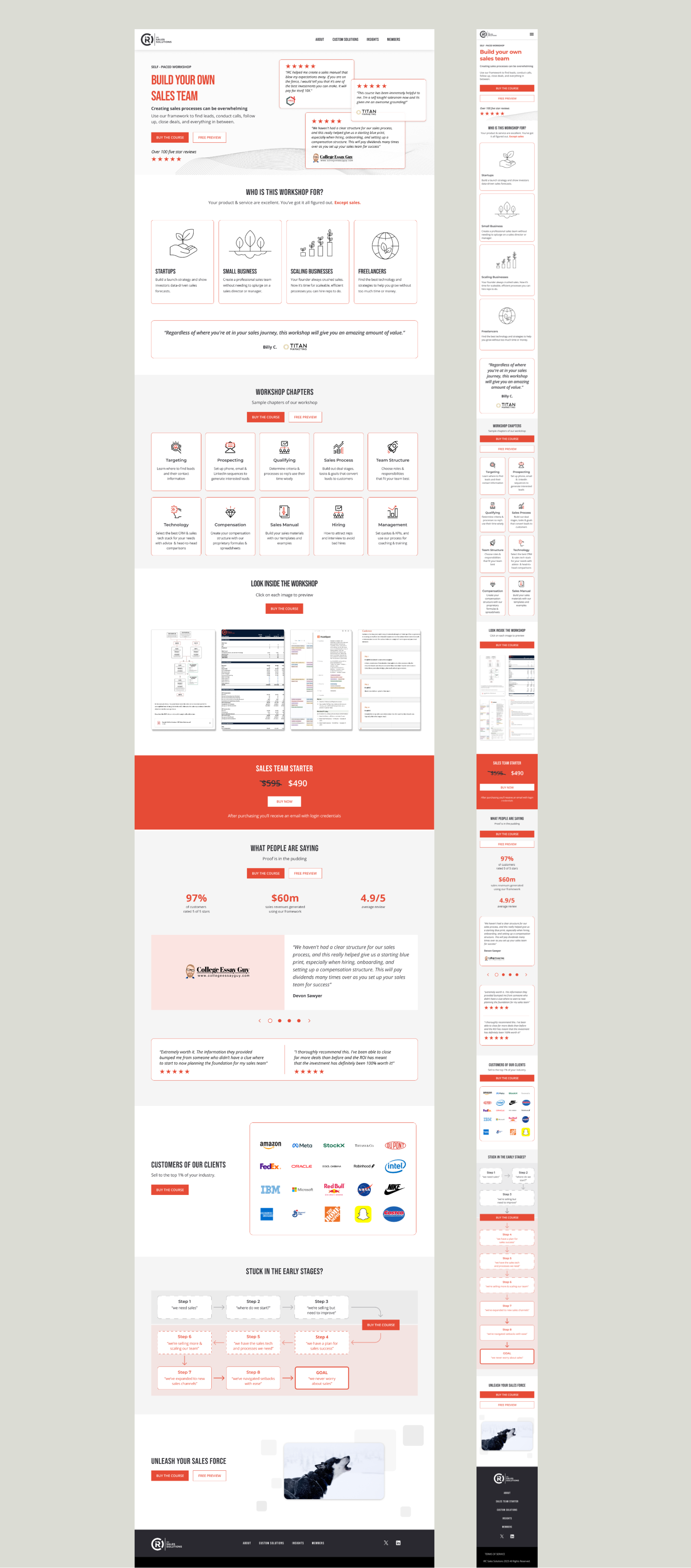 IRC Sales Solutions site design