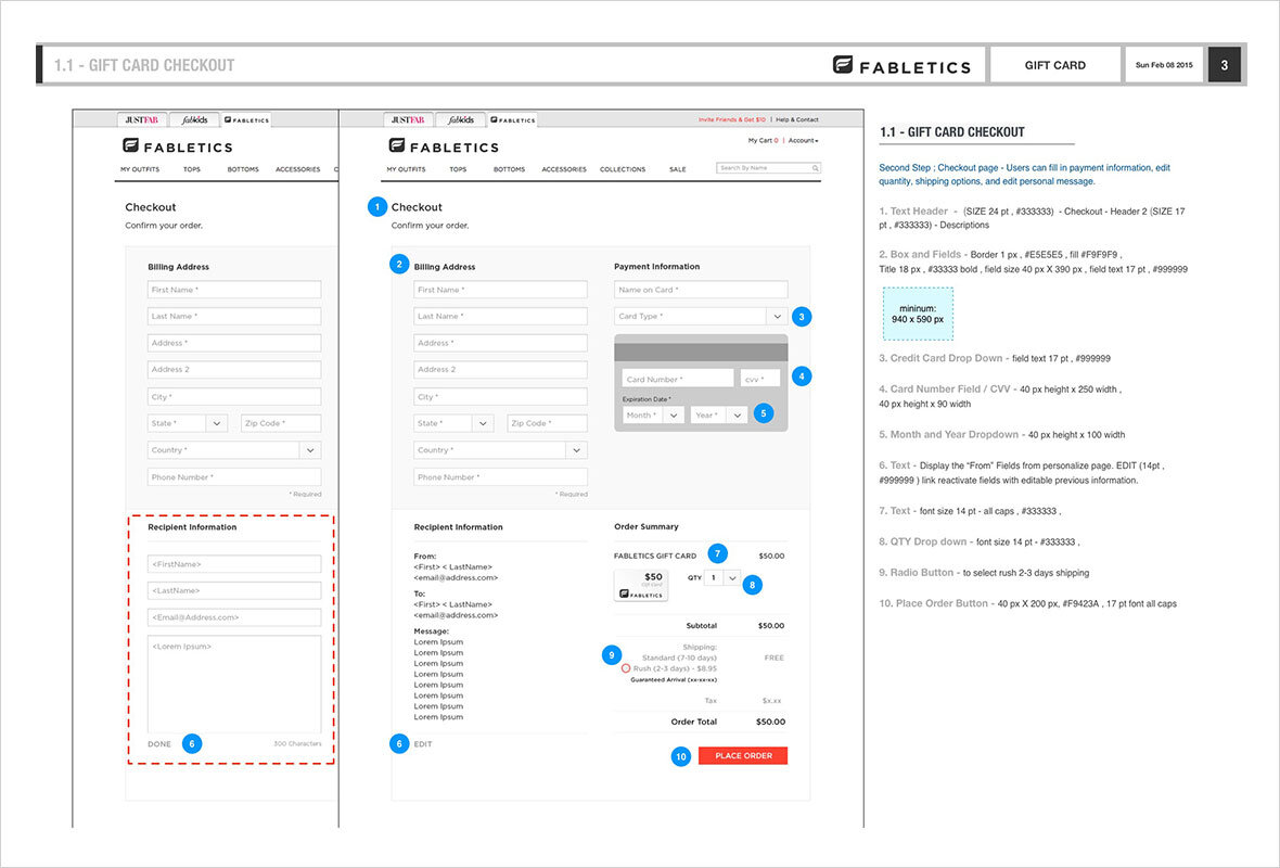 Fabletics UI design