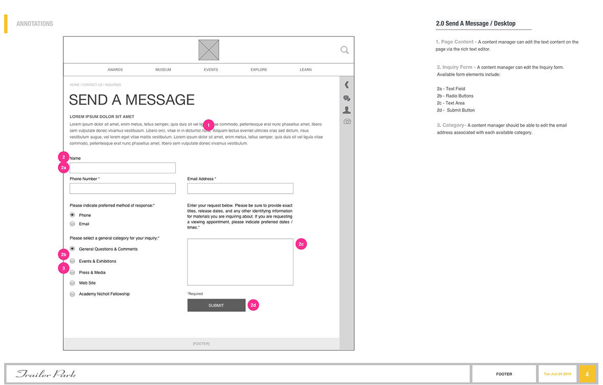 Oscars.org page design