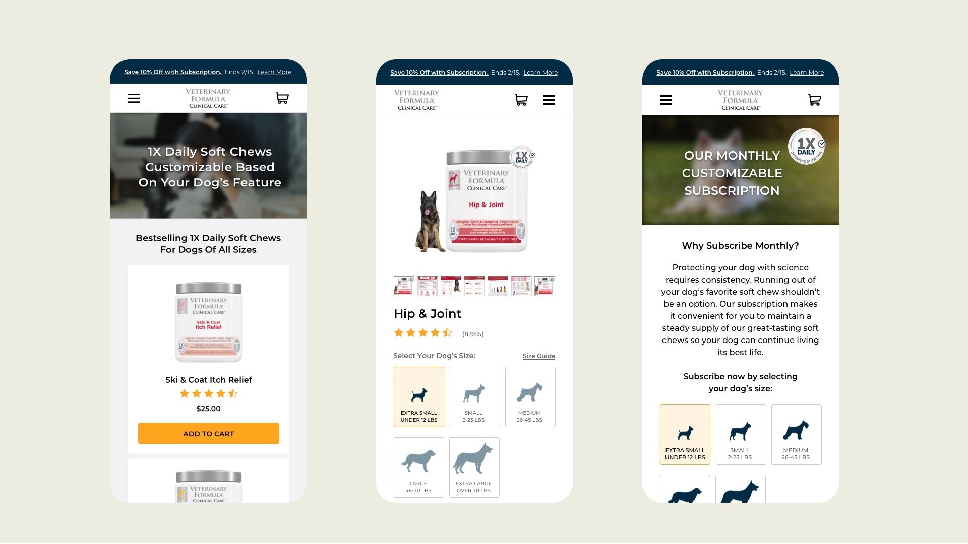 Veterinary Formula mobile design