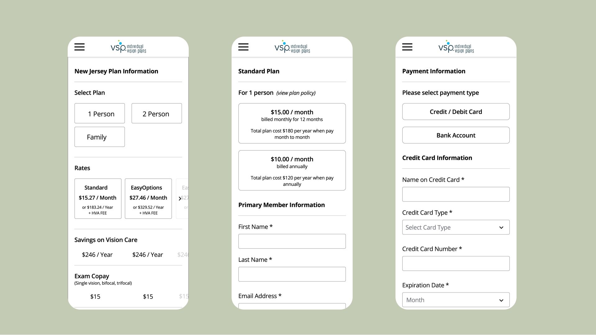 VSP mobile design